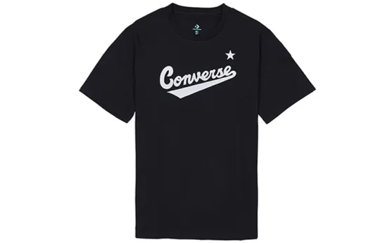 Converse T Shirts Men's Black Crew Neck Moderate Straight Fit