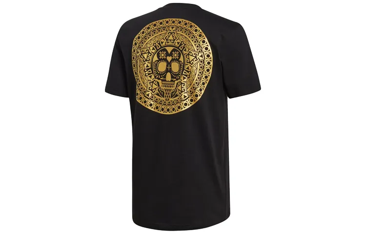 Adidas T-Shirts Men's Black Crew Neck Moderate Straight Fit