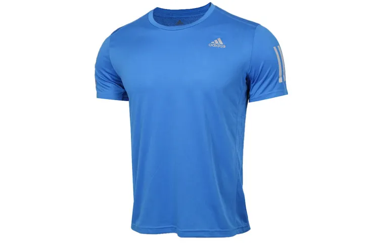 Adidas T-Shirts Men's True Blue Crew Neck Moderate Straight Fit