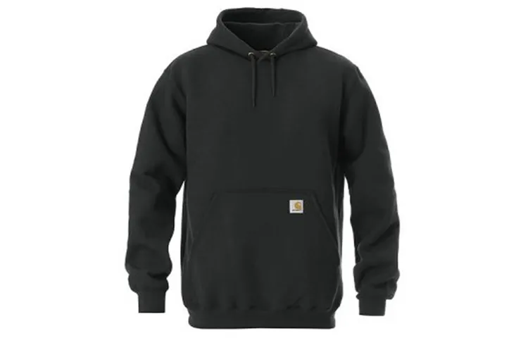 Carhartt K121 Fleece Lined Casual Sports Hooded Pullover Sweatshirt Winter Unisex Black