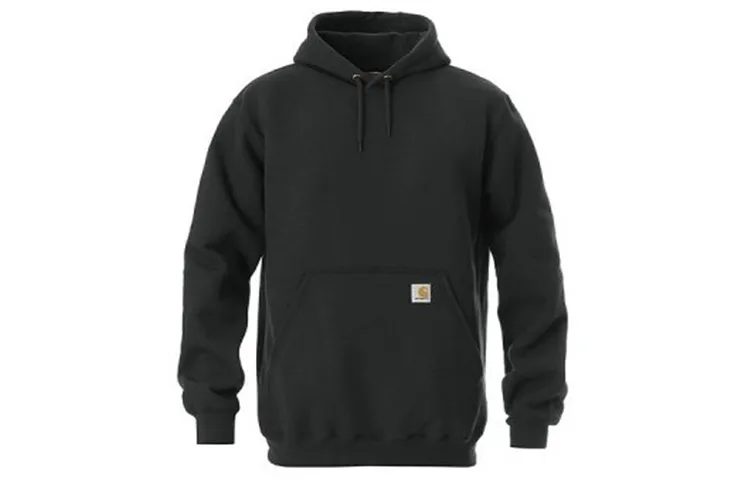 Carhartt K121 Fleece Lined Casual Sports Hooded Pullover Sweatshirt Winter Unisex Black
