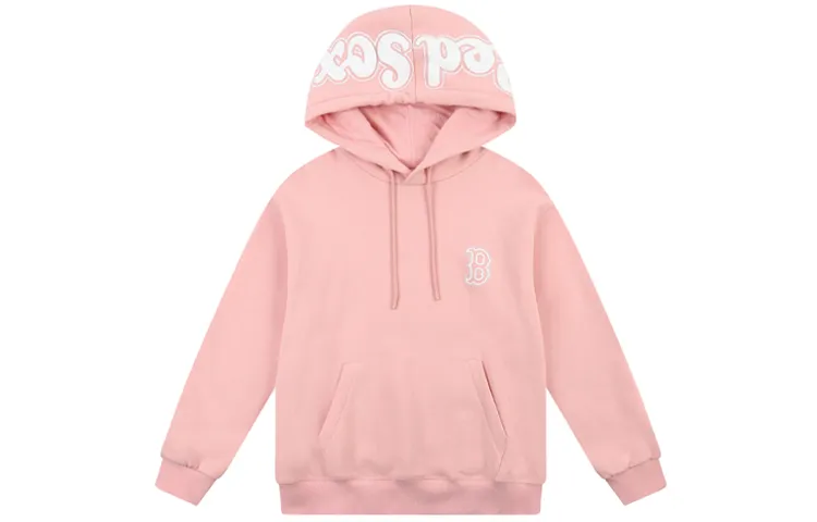 MLB Sweatshirts Unisex Pink Hooded Moderate Regular