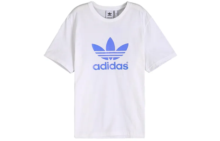 Adidas Originals Trefoil T-Shirts Men's White Crew Neck Moderate Straight Fit