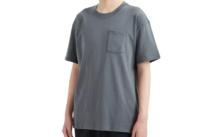 Nike T-Shirts Men's Gray Crew Neck Moderate Straight Fit