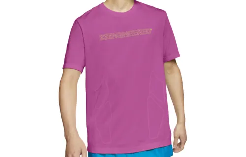 Jordan T Shirts Men's Fuchsia Crew Neck Moderate Straight Fit