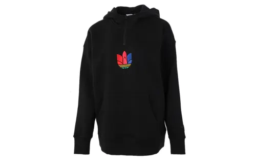 Adidas Originals Trefoil Sweatshirts Women's Black Hooded Thickened Regular