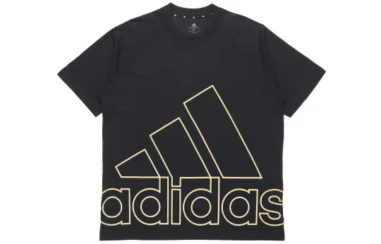 Adidas T Shirts Men's Black Crew Neck Moderate Straight Fit