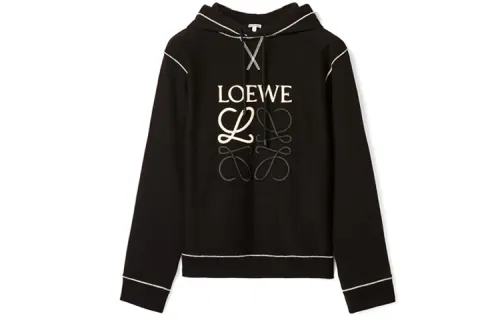 LOEWE Sweatshirts Men's Black Hooded Moderate Regular