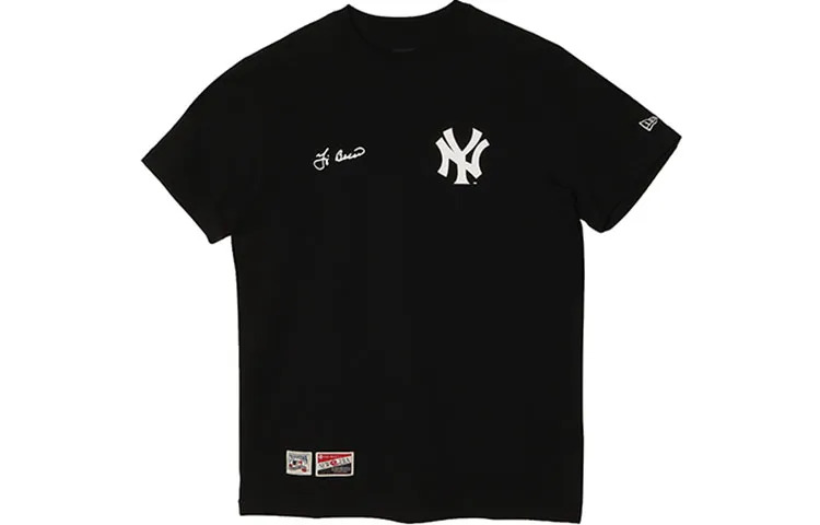 New Era T-Shirts Unisex Black Crew Neck Moderate Straight Fit