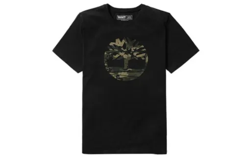 Timberland Drop Shoulder Sleeve T Shirt Men's Black