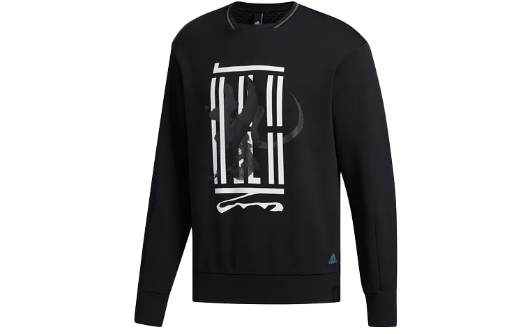 Adidas Sweatshirts Men's Black Crew Neck Moderate Regular