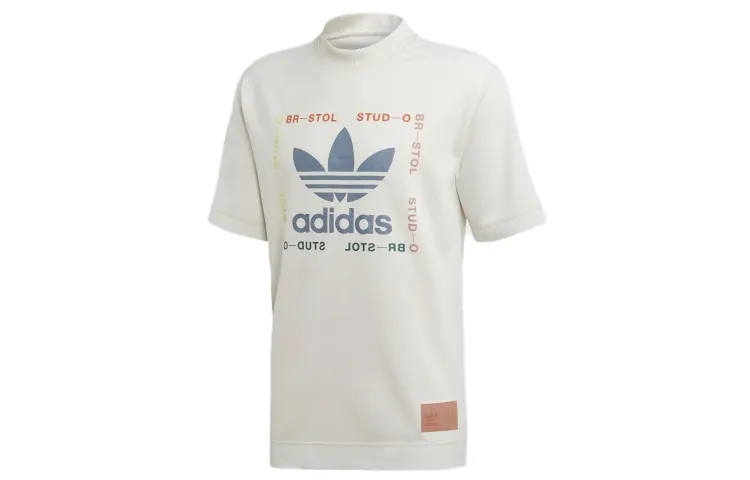 Adidas Originals Adidas X Bristol T-Shirts Men's White Crew Neck Moderate Straight Fit