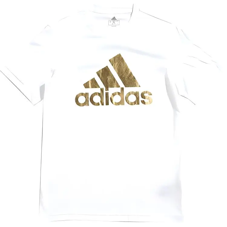 Adidas T-Shirts Men's White Crew Neck Moderate Straight Fit