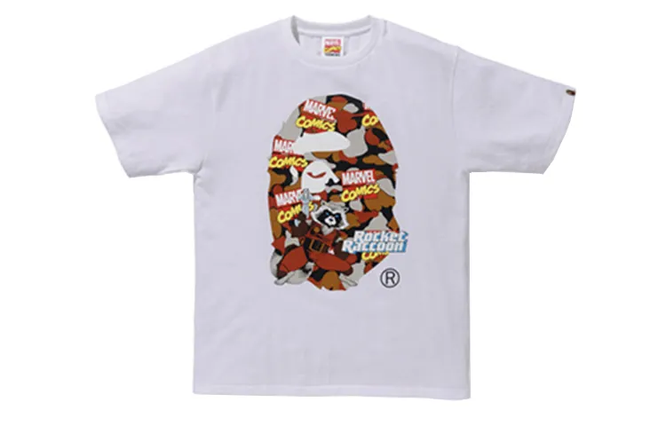 Bape X Marvel Camo Rocket Raccoon Tee
