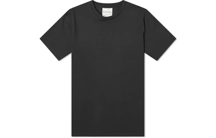 Acne Studios T Shirts Men's Black Crew Neck Moderate Straight Fit