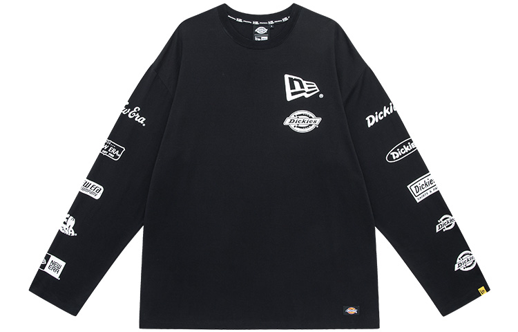 Dickies X New Era T Shirts Unisex Black Crew Neck Moderate Heavyweight