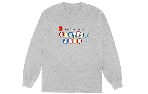 Travis Scott Sweatshirts Unisex Gray Crew Neck Moderate