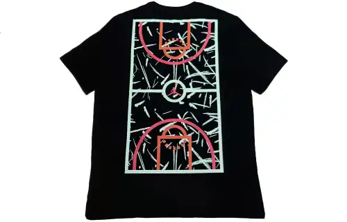 Jordan T Shirts Men's Black Crew Neck Moderate Straight Fit
