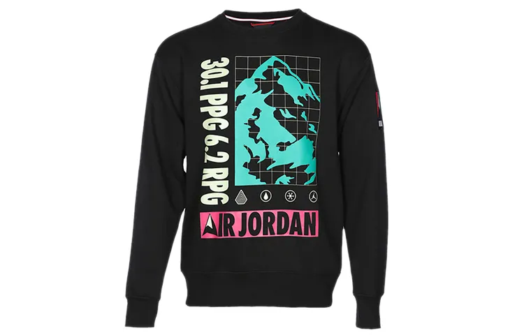 Jordan Sweatshirts Men's Black Crew Neck Moderate Regular