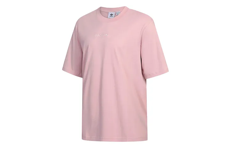 Adidas Originals PASTEL T-Shirts Men's Pink Crew Neck Moderate Straight Fit