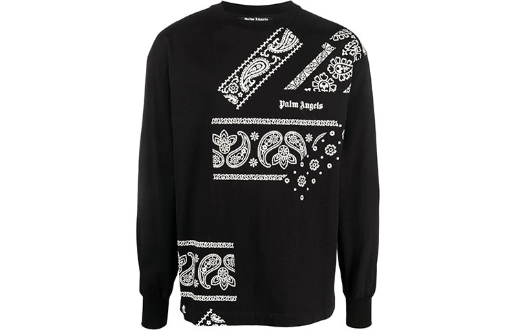 Мужская футболка PALM ANGELS С длинным рукавом (черная)