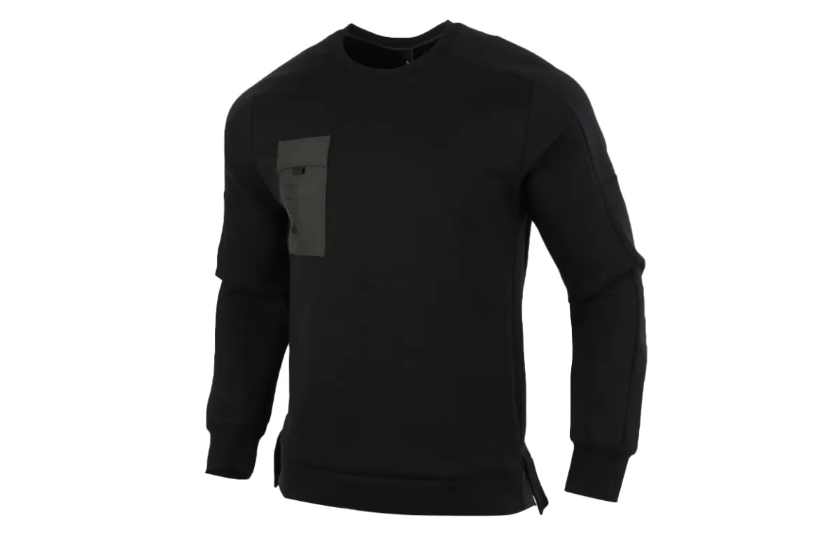 Adidas Sweatshirts Men's Black Crew Neck Moderate Regular