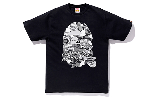 Bape X Marvel Comics Camo Captain America Tee