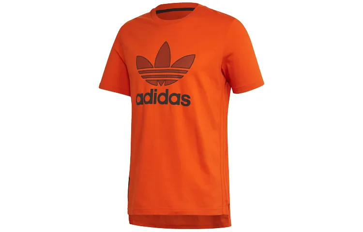 Adidas Originals Set in Sleeve T Shirt Men's Preppy Orange Yellow