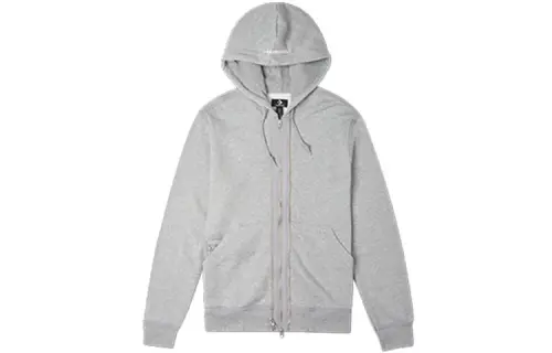 Converse Sweatshirts Unisex Gray Hooded Moderate Cardigan