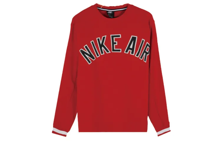 Nike Sweatshirts Men's Red Crew Neck Moderate Straight Fit