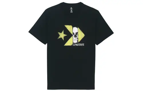 Converse T Shirts Men's Black Crew Neck Moderate Straight Fit