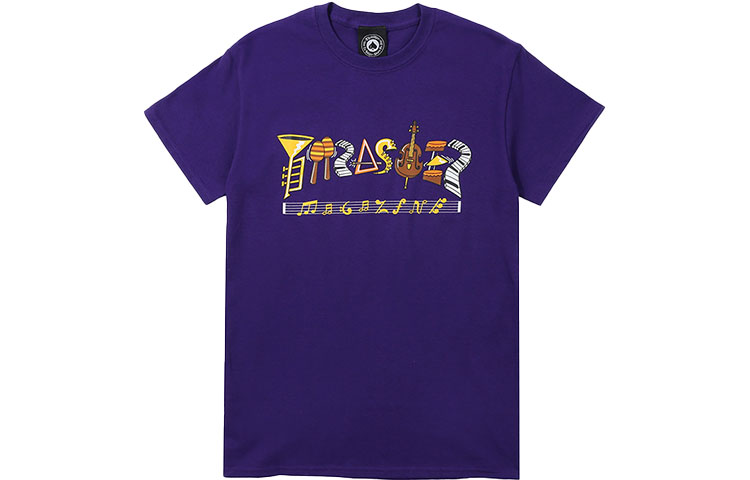 Thrasher T Shirts Unisex Purple Crew Neck Moderate Straight Fit