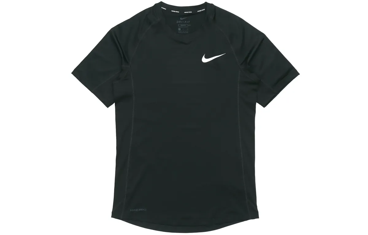 Nike T-Shirts Men's Black Crew Neck Moderate Straight Fit