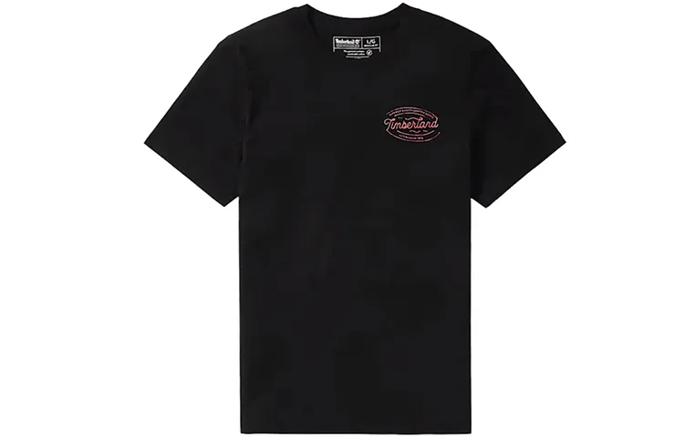 Timberland T-Shirts Men's Black Crew Neck Moderate Straight Fit