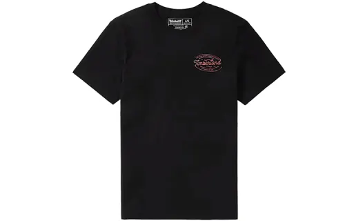 Timberland T Shirts Men's Black Crew Neck Moderate Straight Fit