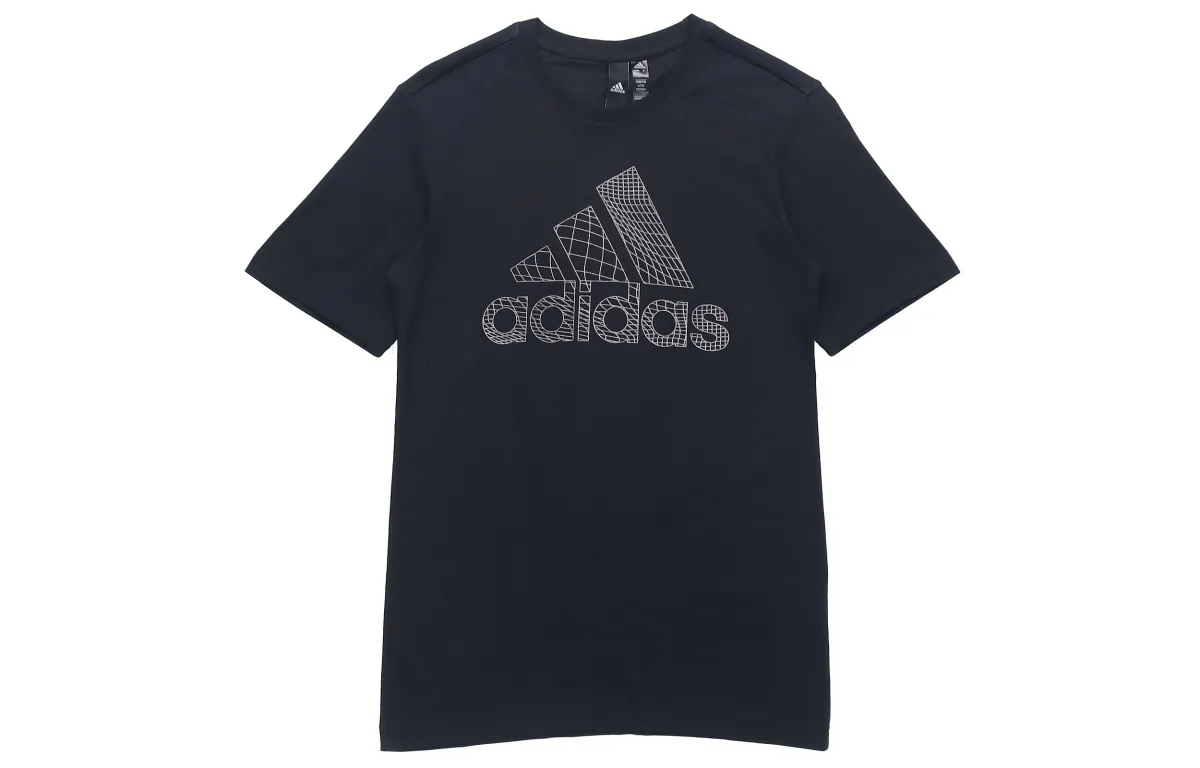 Adidas T-Shirts Men's Black Crew Neck Moderate Straight Fit