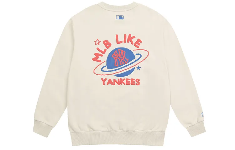 MLB Sweatshirts Unisex Ecru Crew Neck Moderate Regular