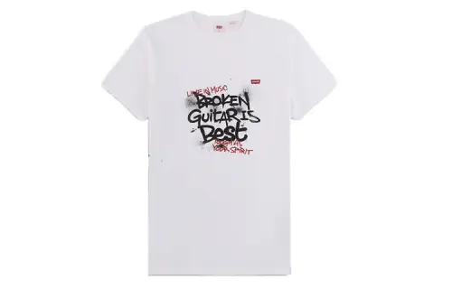 Levis T Shirts Men's White Crew Neck Moderate