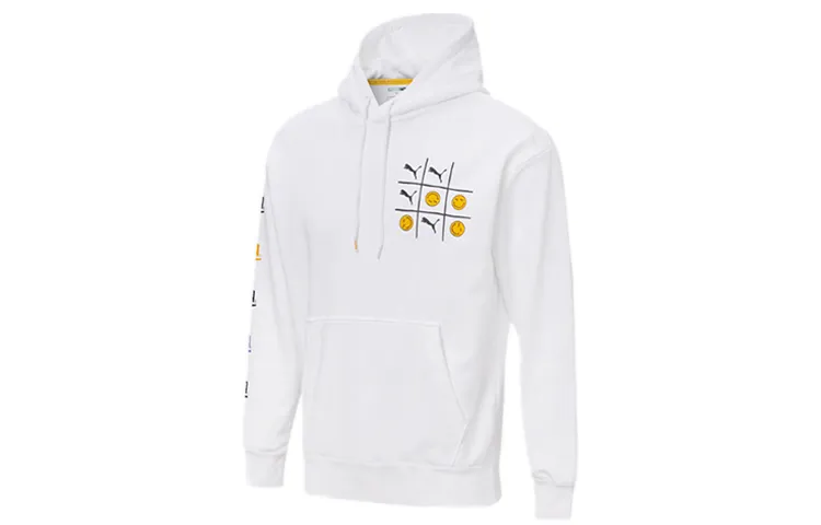 PUMA Sweatshirts Men's White Hooded Moderate Regular