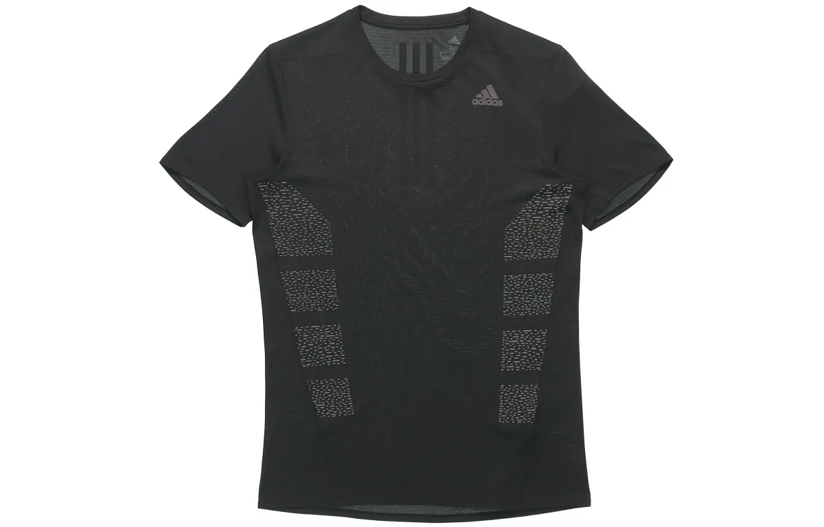 Adidas T-Shirts Men's Black Crew Neck Moderate Straight Fit
