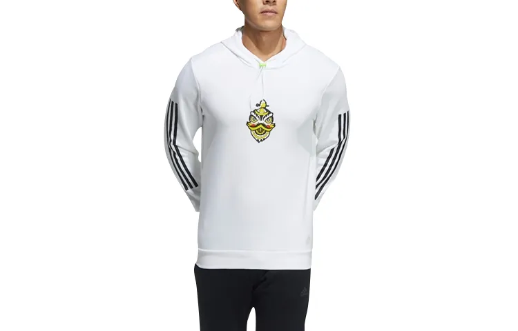 Adidas Sweatshirts Men's White Hooded Moderate Regular