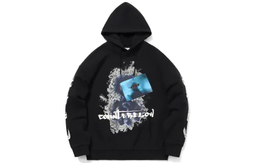 Li Ning Sweatshirts Men's New Standard Black Hooded Moderate Regular