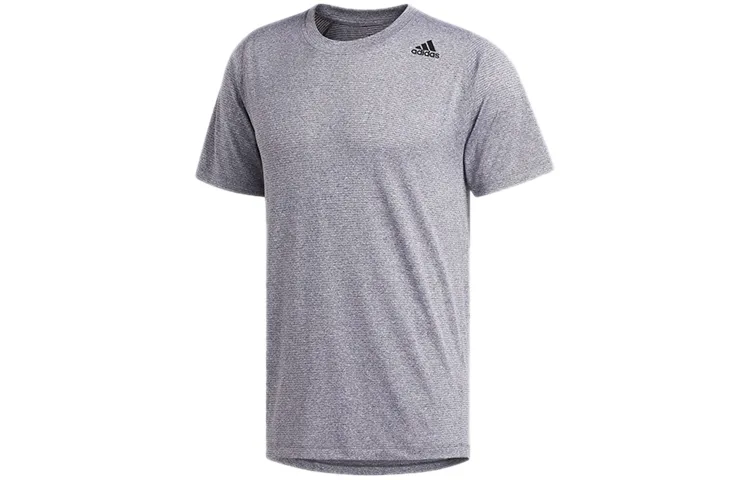 Adidas T-Shirts Men's White Purple Crew Neck Moderate Straight Fit