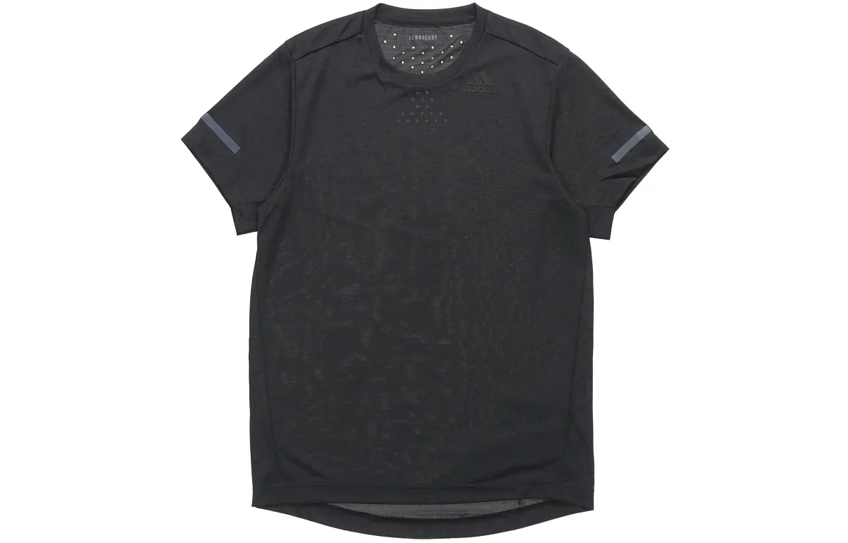 Adidas T-Shirts Men's Black Crew Neck Moderate Straight Fit