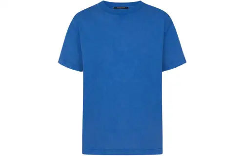 LOUIS VUITTON New Quarterly Products Of LV T Shirts Men's Blue Crew Neck Moderate Straight Fit
