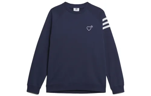 Adidas Originals X HUMAN MADE Adidas Originals X HUMAN MADE Sweatshirts Men's Navy Blue Crew Neck Moderate Regular