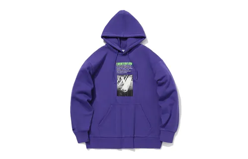 Li Ning Sweatshirts Unisex Purple Hooded Moderate Regular