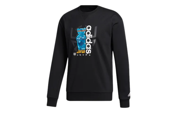 Adidas Sweatshirts Men's Black Crew Neck Moderate Regular