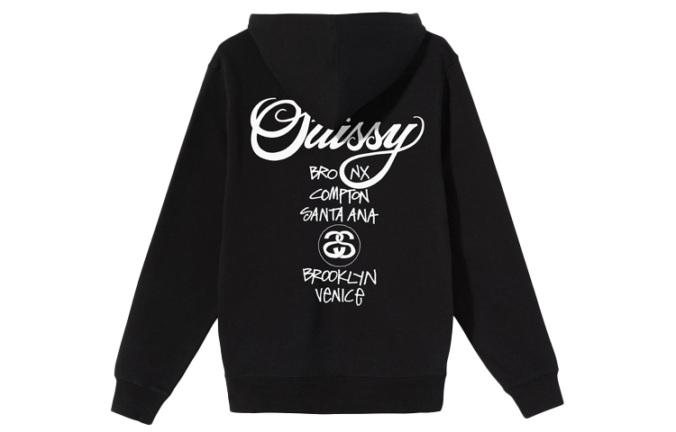 Худи Stussy World Tour Hood (черное)