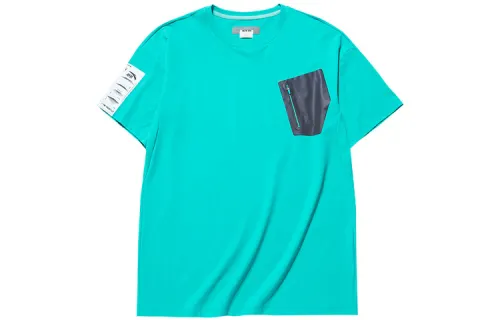 ANTA Variety Training Collection T Shirts Men's Shrimp Cyan Crew Neck Moderate Straight Fit